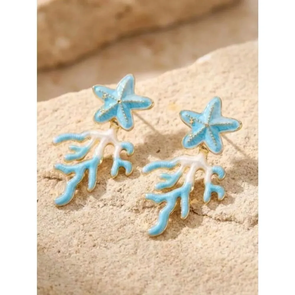 Blue Starfish earring A1832
